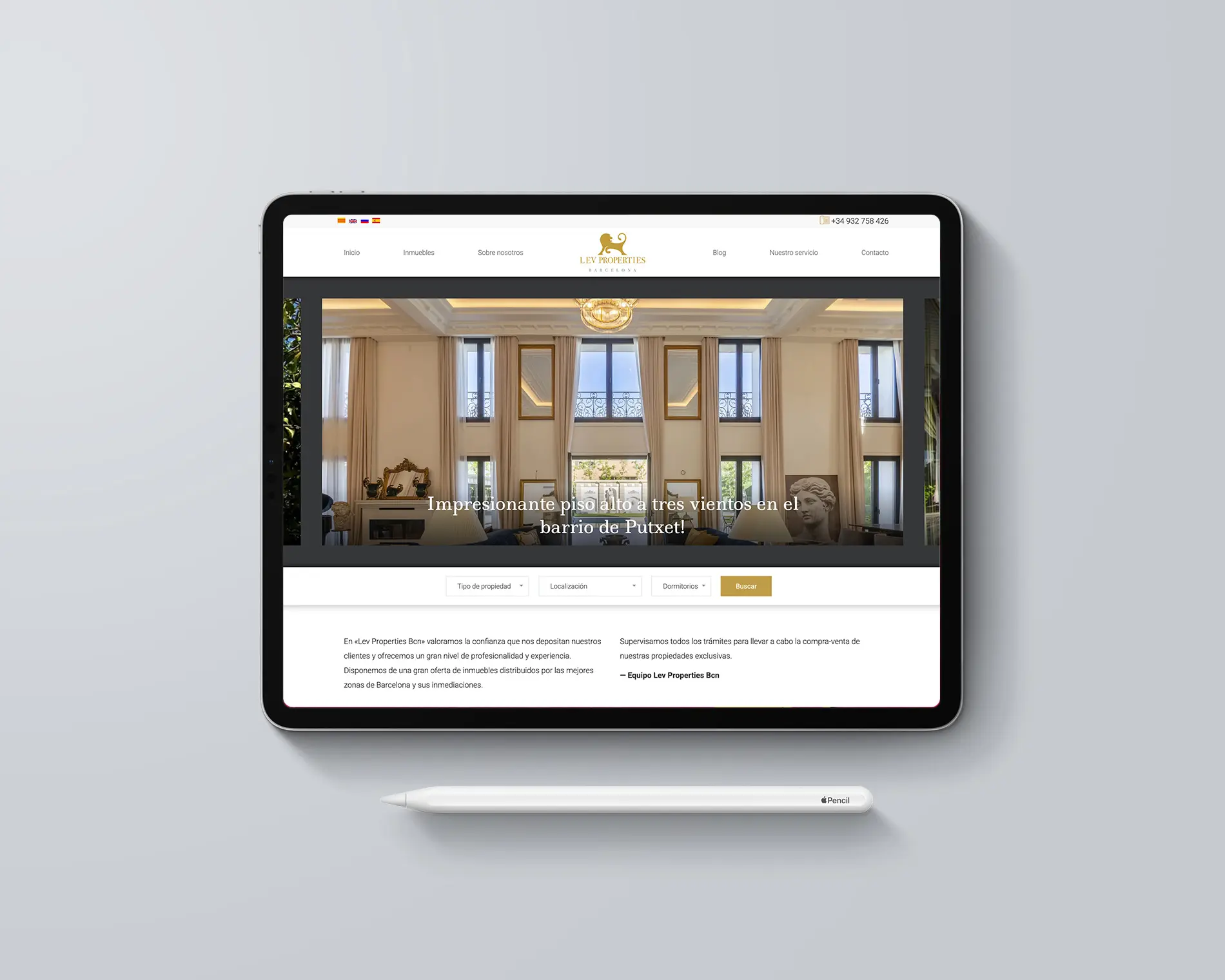 Real Estate Website Development - Lev Properties Barcelona
