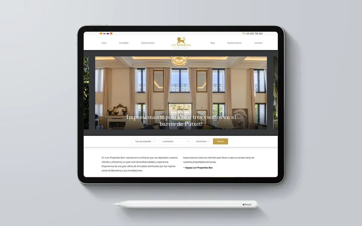 Real Estate Website Development - Lev Properties Barcelona